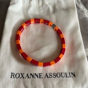 Roxanne Assoulin Red and Orange Tile Stretch Bracelet